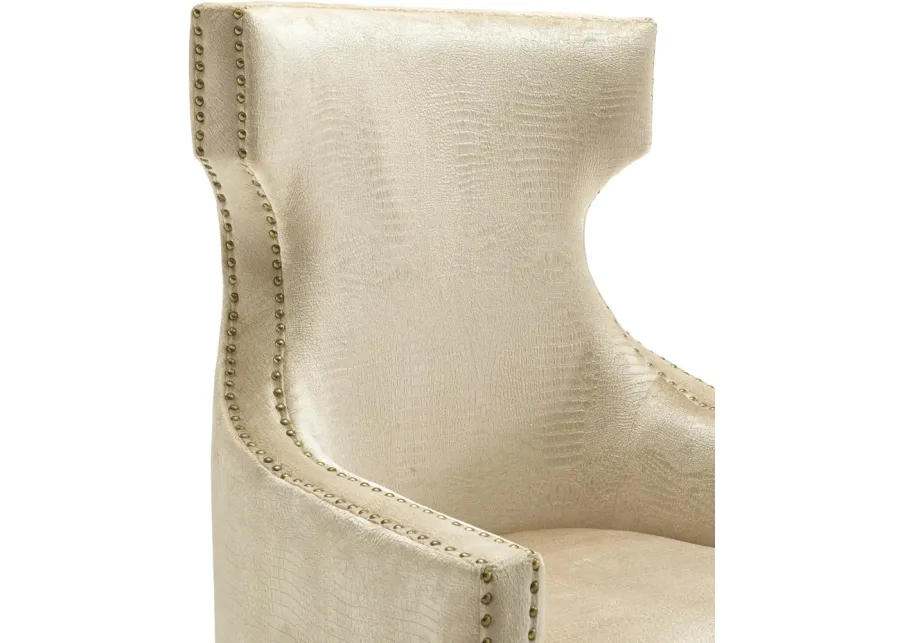 Gramercy Gold Croc Velvet Wing Chair