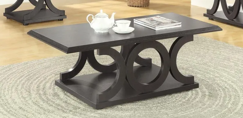 Shelly C-shaped Base Coffee Table Cappuccino