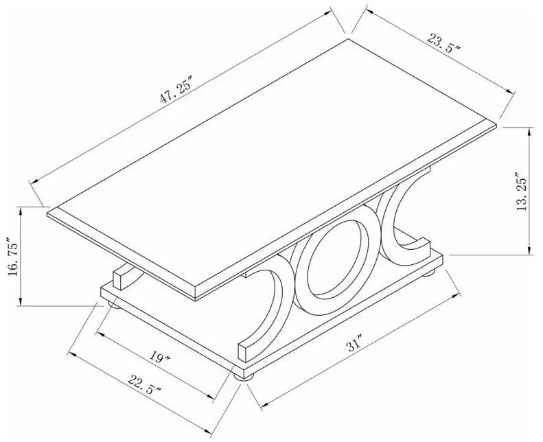 Shelly C-shaped Base Coffee Table Cappuccino