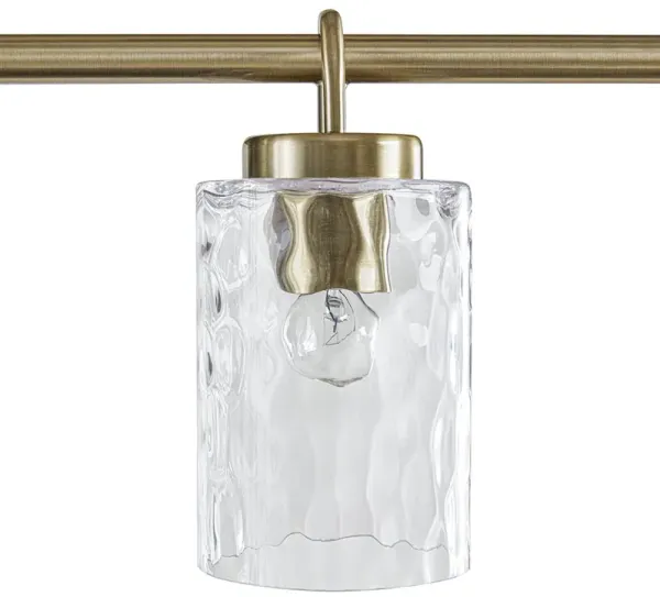 5-light Linear Chandelier with Textured Glass Shades