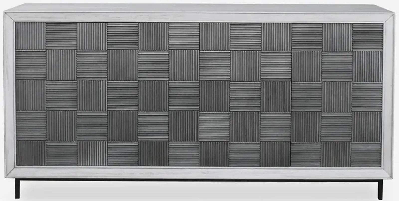 Checkerboard 4 Door Gray Cabinet