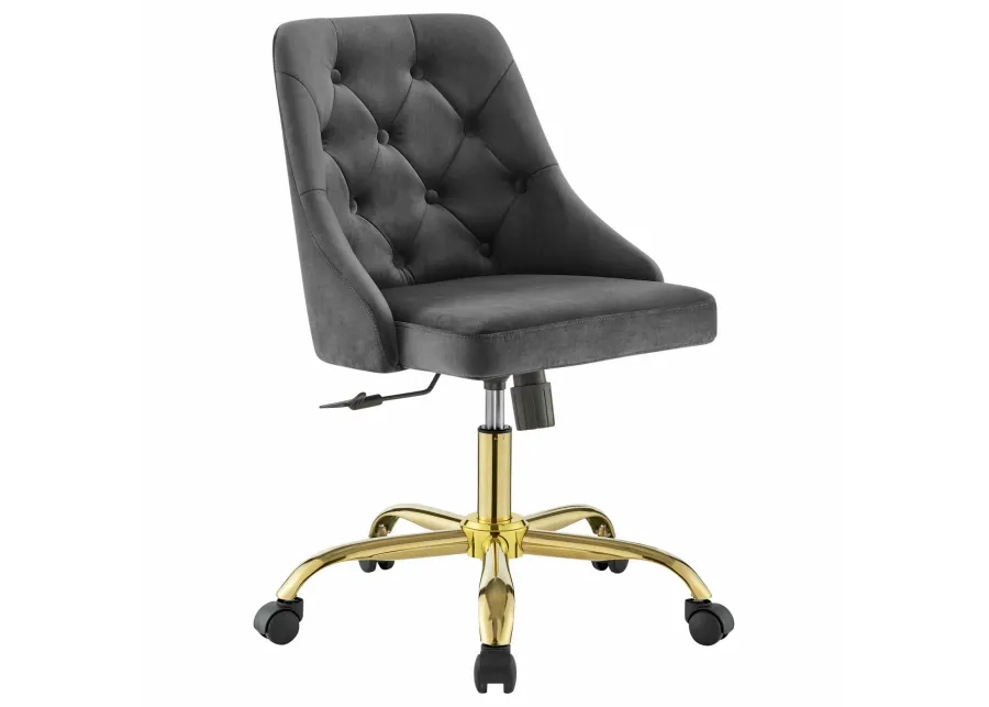 Distinct Tufted Swivel Performance Velvet Office Chair