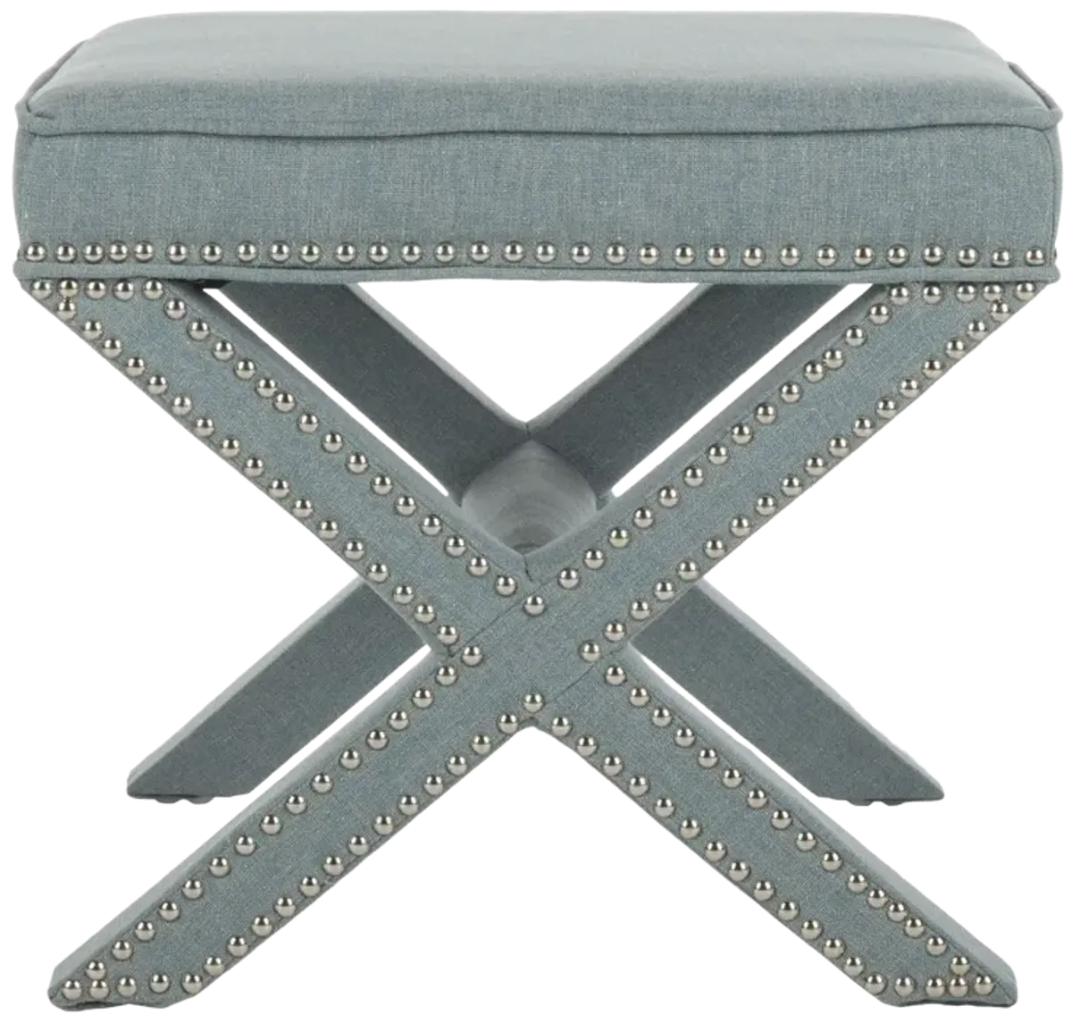 PALMER OTTOMAN - SILVER NAIL HEADS