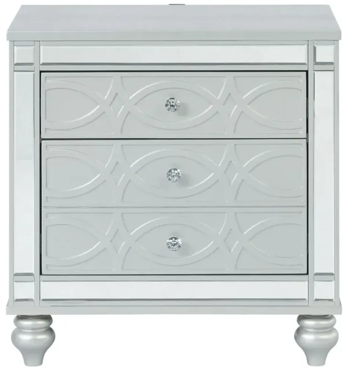 Gunnison 2-drawer Nightstand Silver Metallic