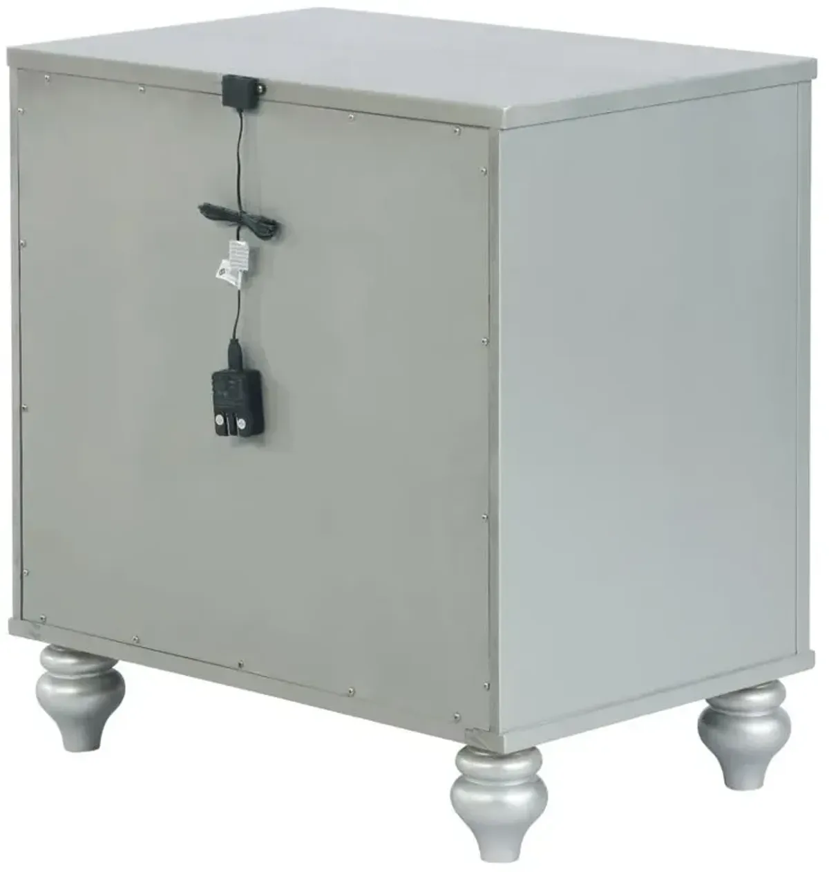 Gunnison 2-drawer Nightstand Silver Metallic