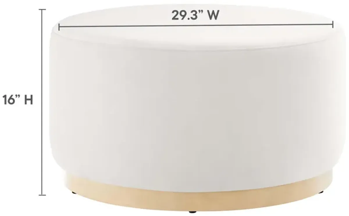 Tilden Large 29" Round Performance Velvet Upholstered Ottoman by Modway