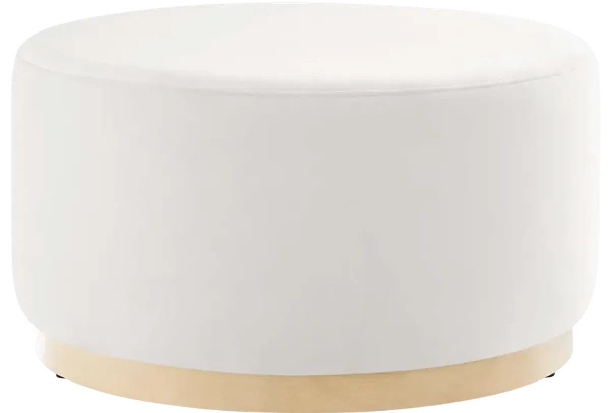 Tilden Large 29" Round Performance Velvet Upholstered Ottoman by Modway