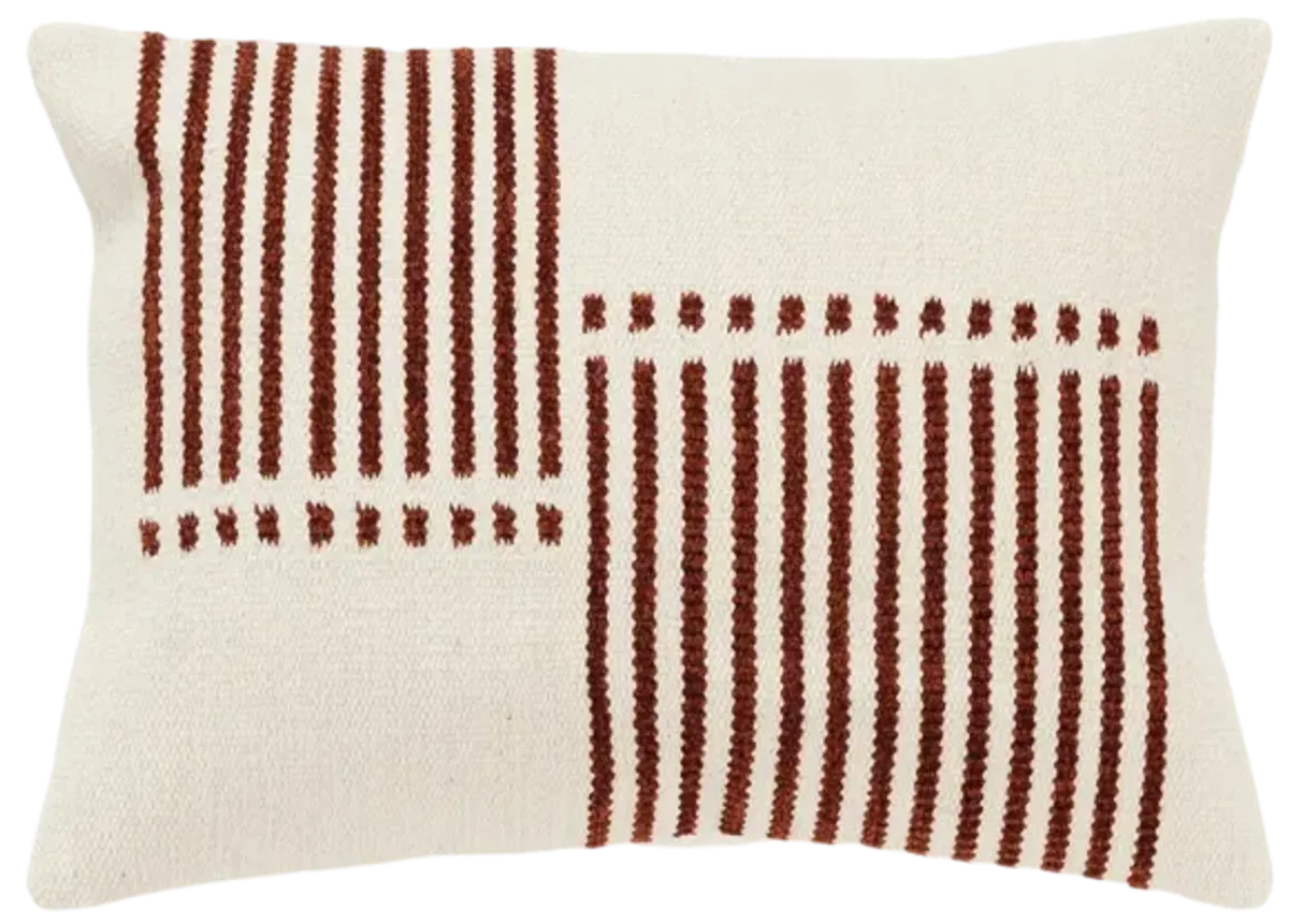 stripe terra cotta Pillow