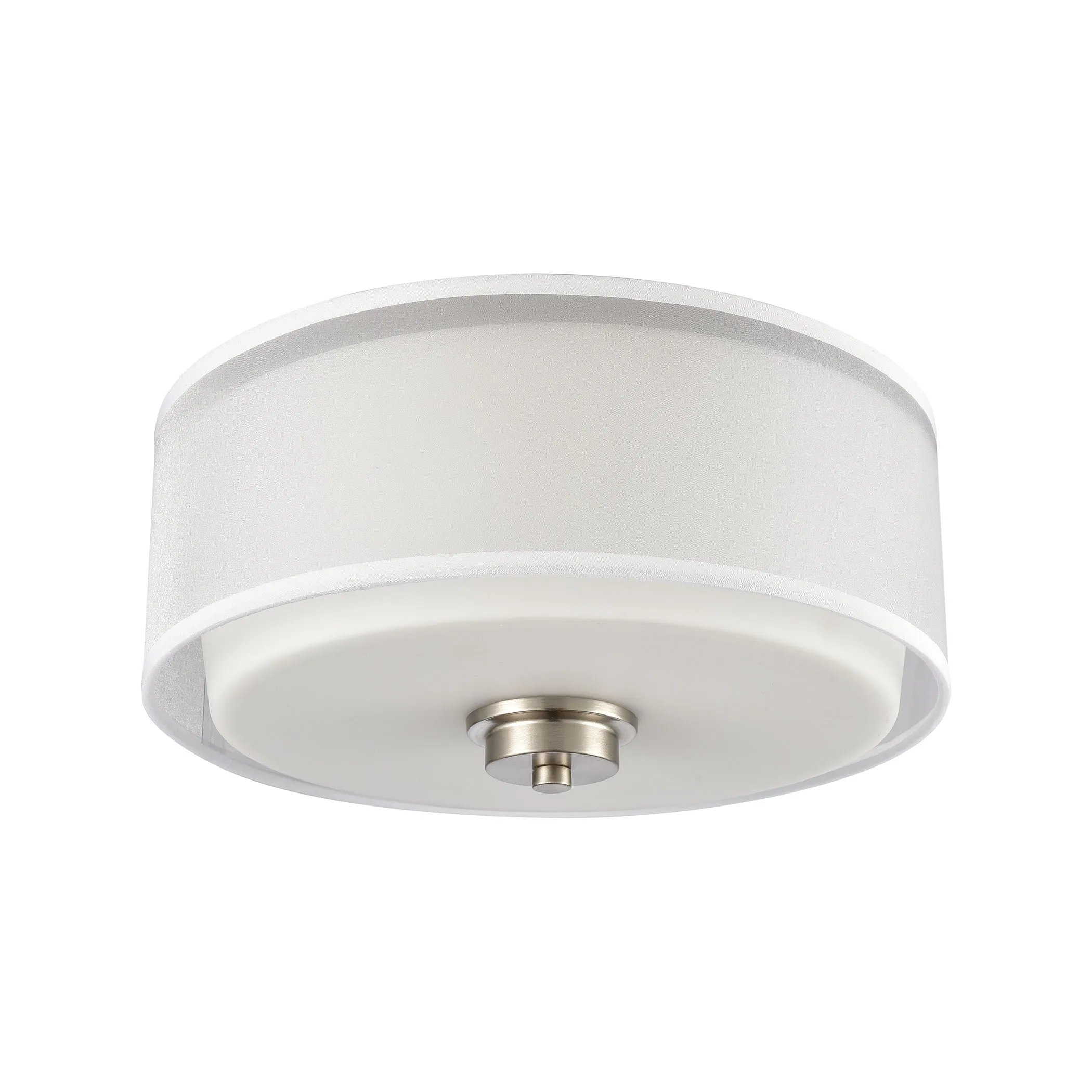 Market Square 13" Wide 3-Light Flush Mount - Brushed Nickel