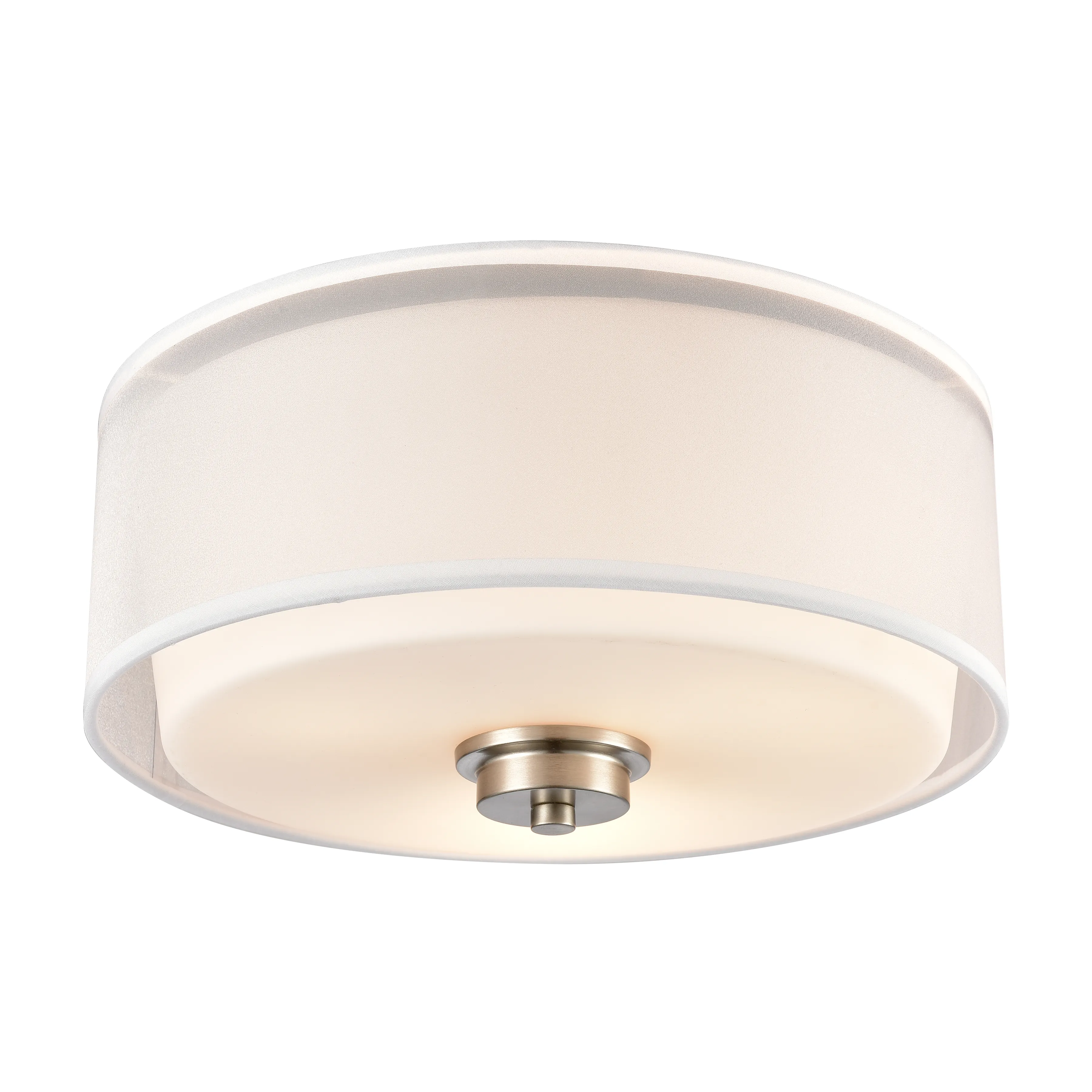 Market Square 13" Wide 3-Light Flush Mount - Brushed Nickel