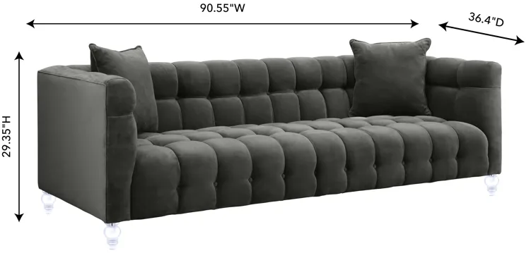 Bea Grey Velvet Sofa