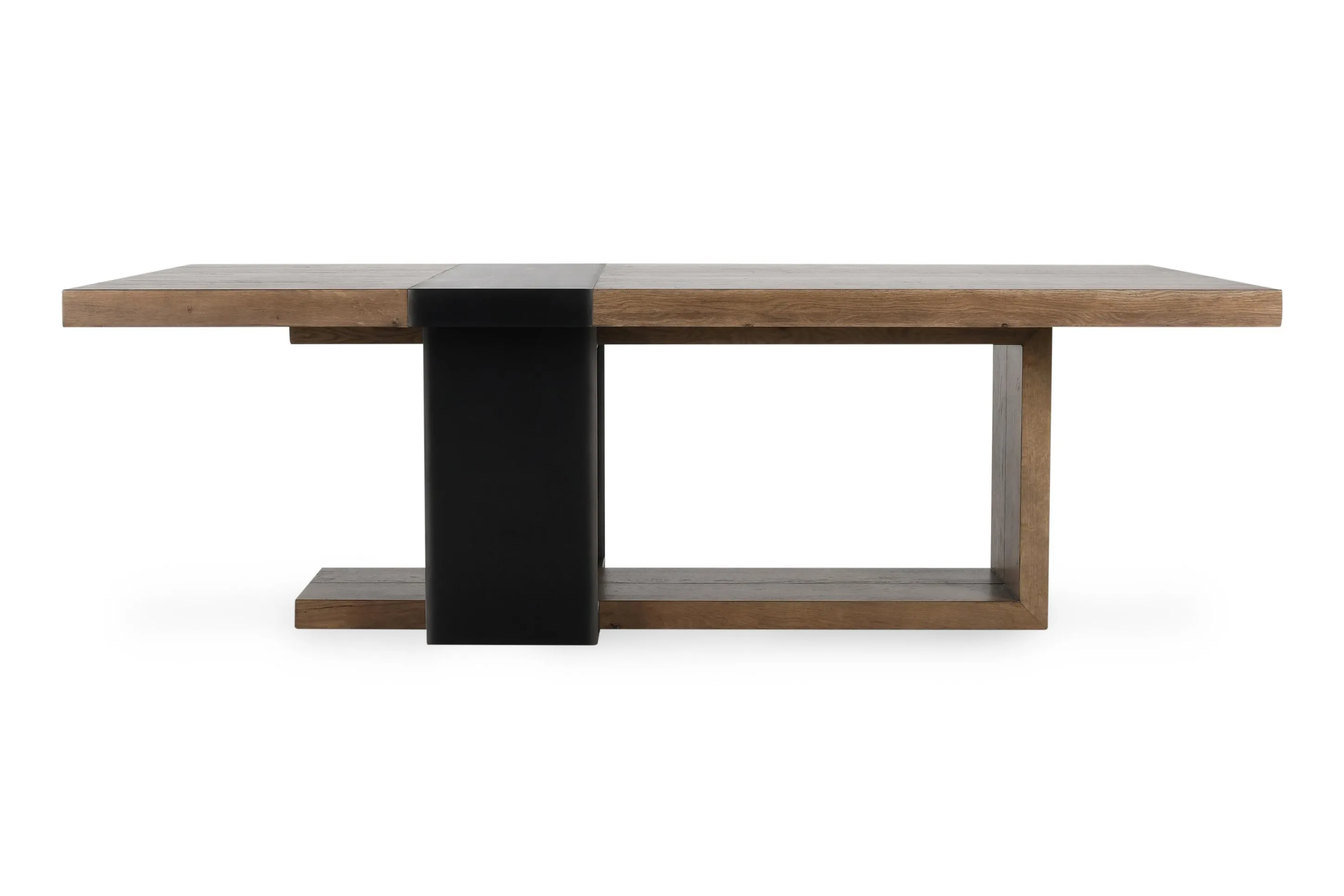 Danica 94" Industrial Reclaimed Oak Wood Dining Table in Brown Oak