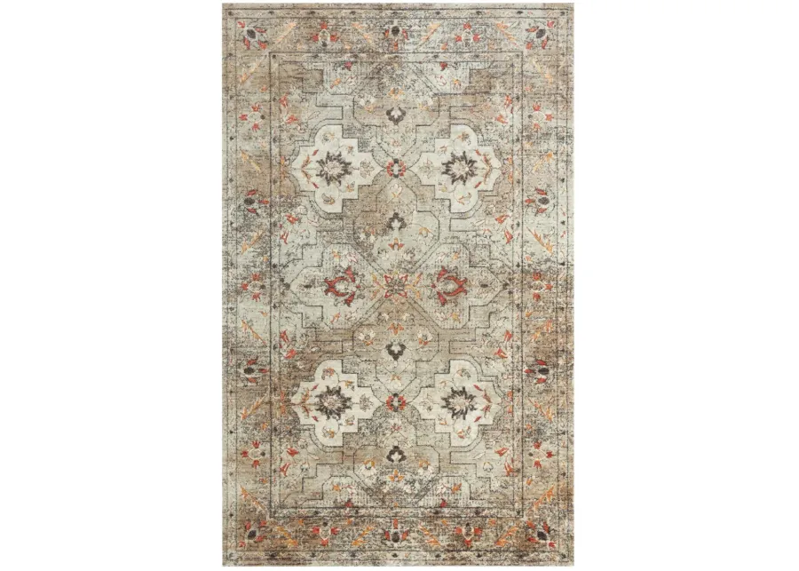 Premier Green Distressed Classical NZ Wool/Tencel Blend 5' x 8' Rectangle Rug