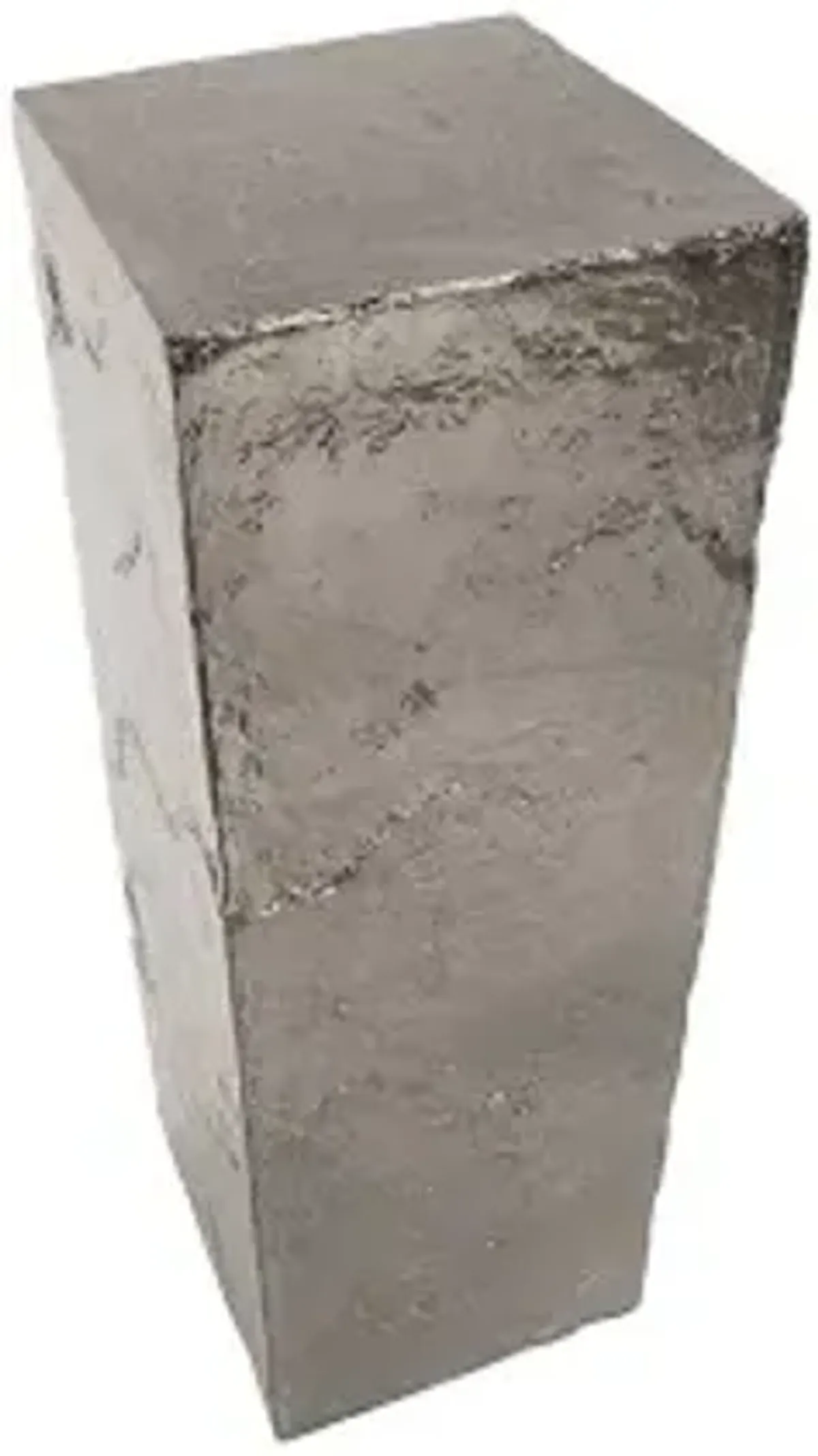 slate pedestal, large, liquid silver