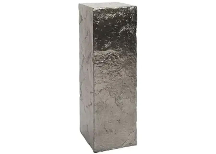 slate pedestal, large, liquid silver