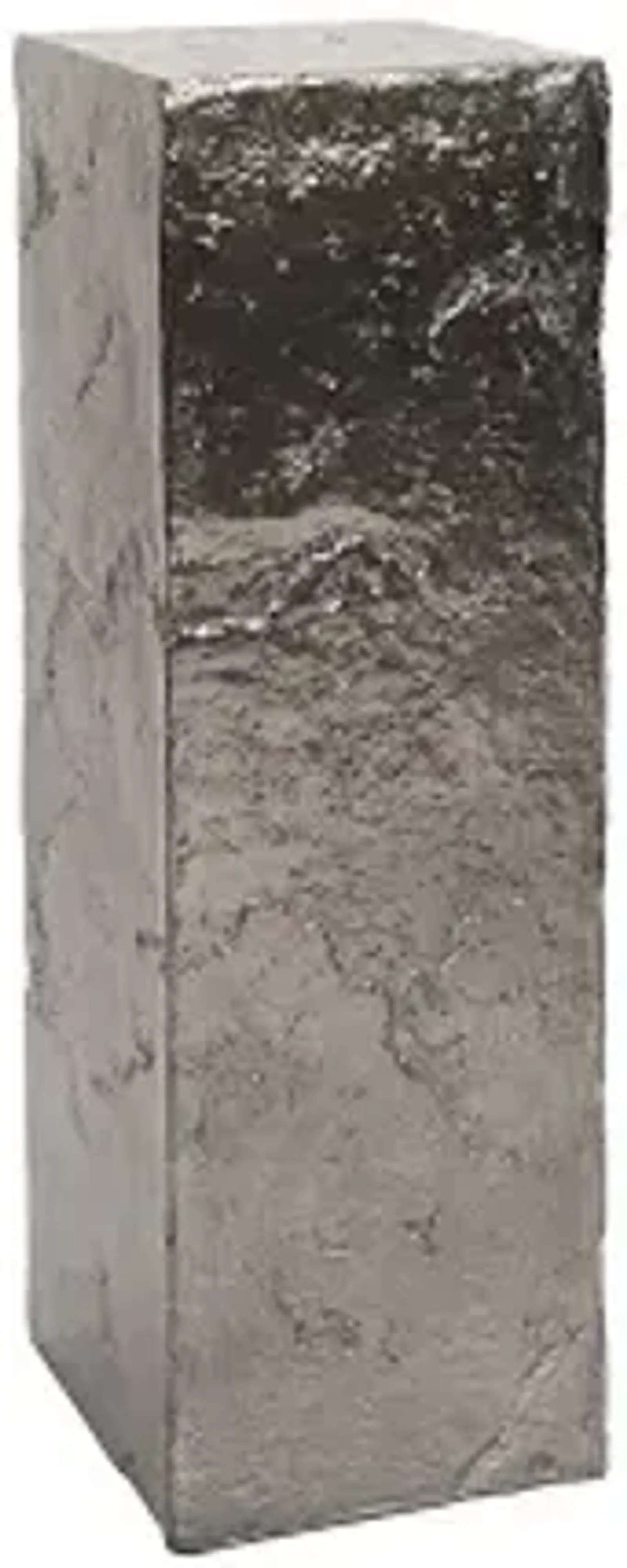 slate pedestal, large, liquid silver