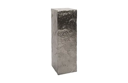 slate pedestal, large, liquid silver