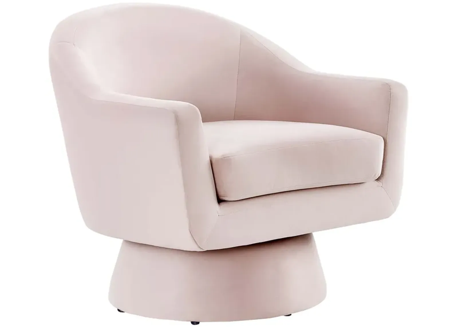 Astral Performance Velvet Fabric and Wood Swivel Chair