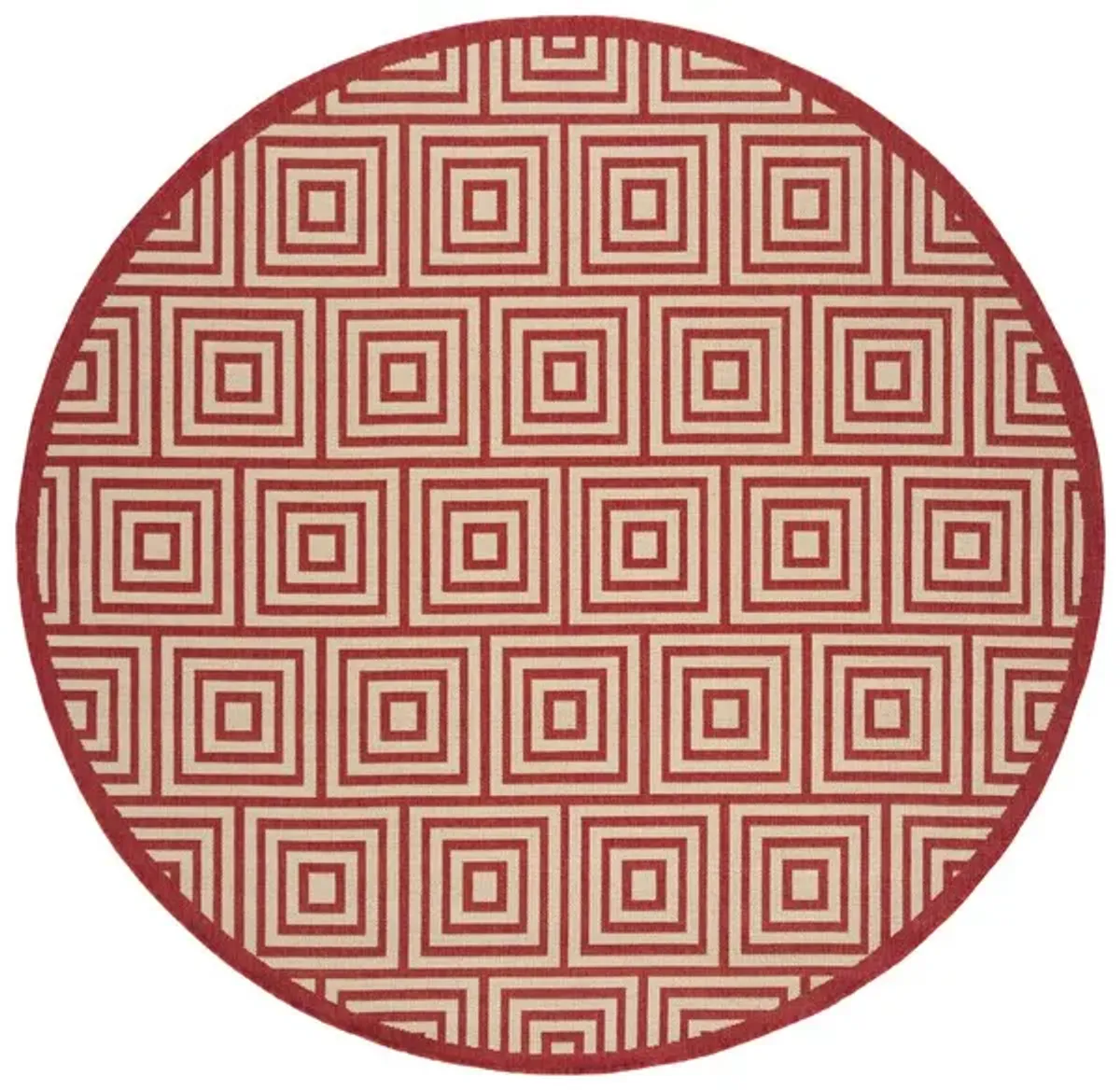 LINDEN 173 Collection LND173Q-6R Red / Creme 6'-7" X 6'-7" Round