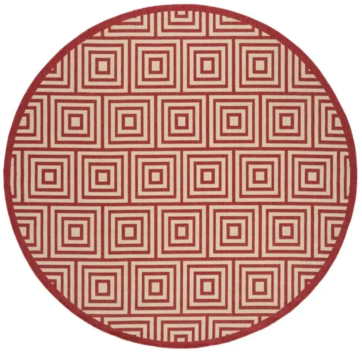 LINDEN 173 Collection LND173Q-6R Red / Creme 6'-7" X 6'-7" Round