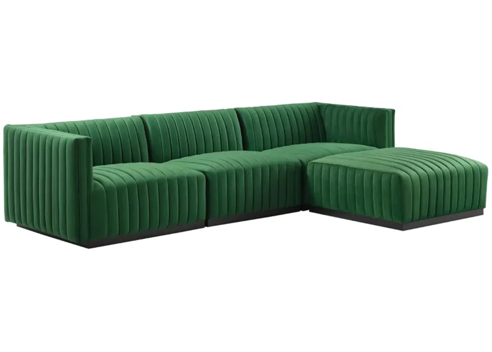 Conjure Channel Tufted Performance Velvet 4-Piece Sectional