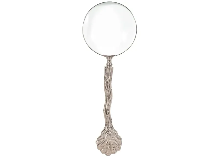 11" Seashell Magnifying Glass, Silver