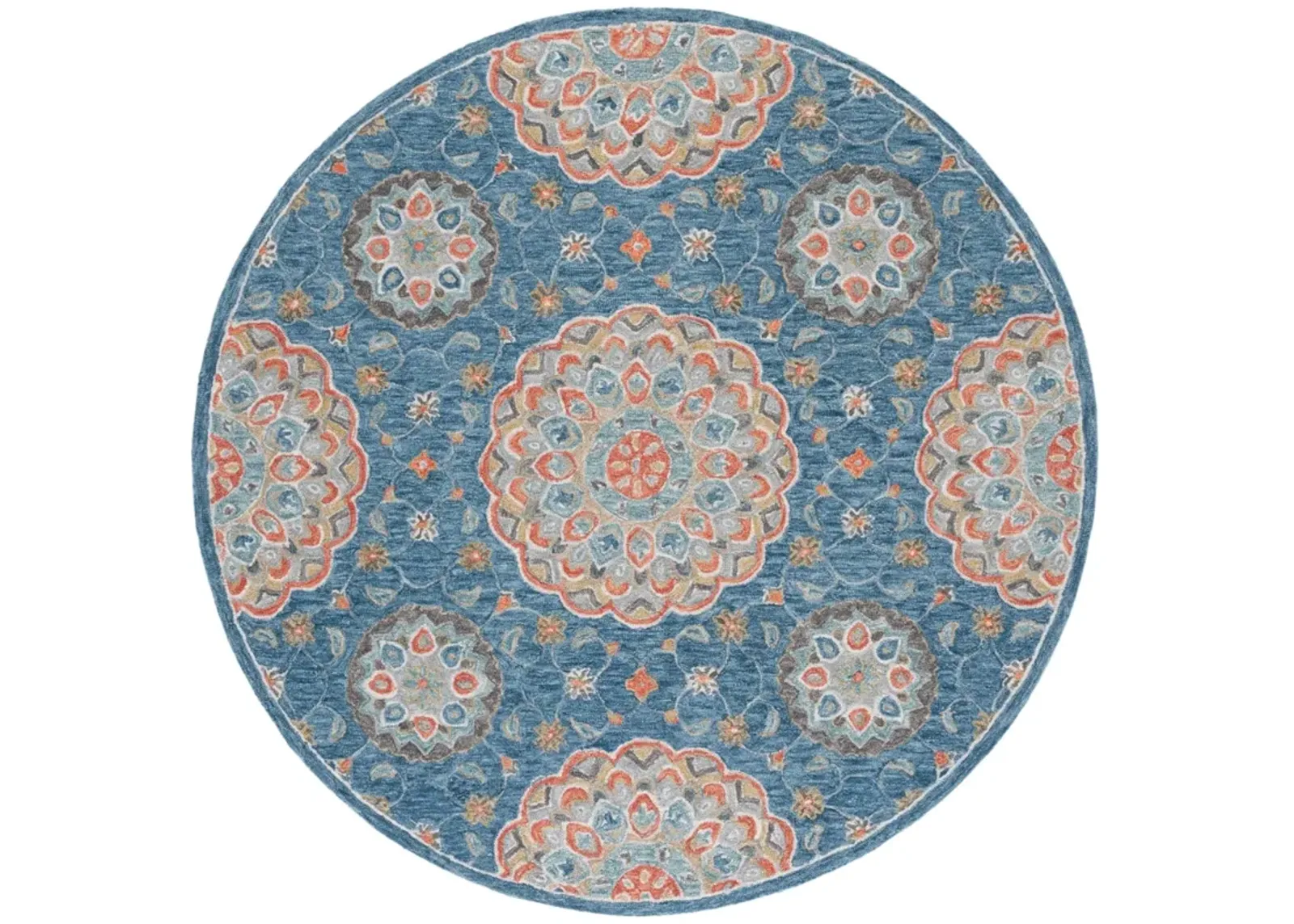 BLOSSOM 690 BLUE  6' x 6' Round Round Rug