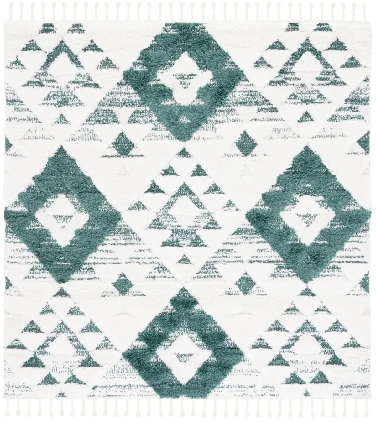 MOROCCAN TASSEL SHAG 688 GREEN  8' x 8' Square Square Rug