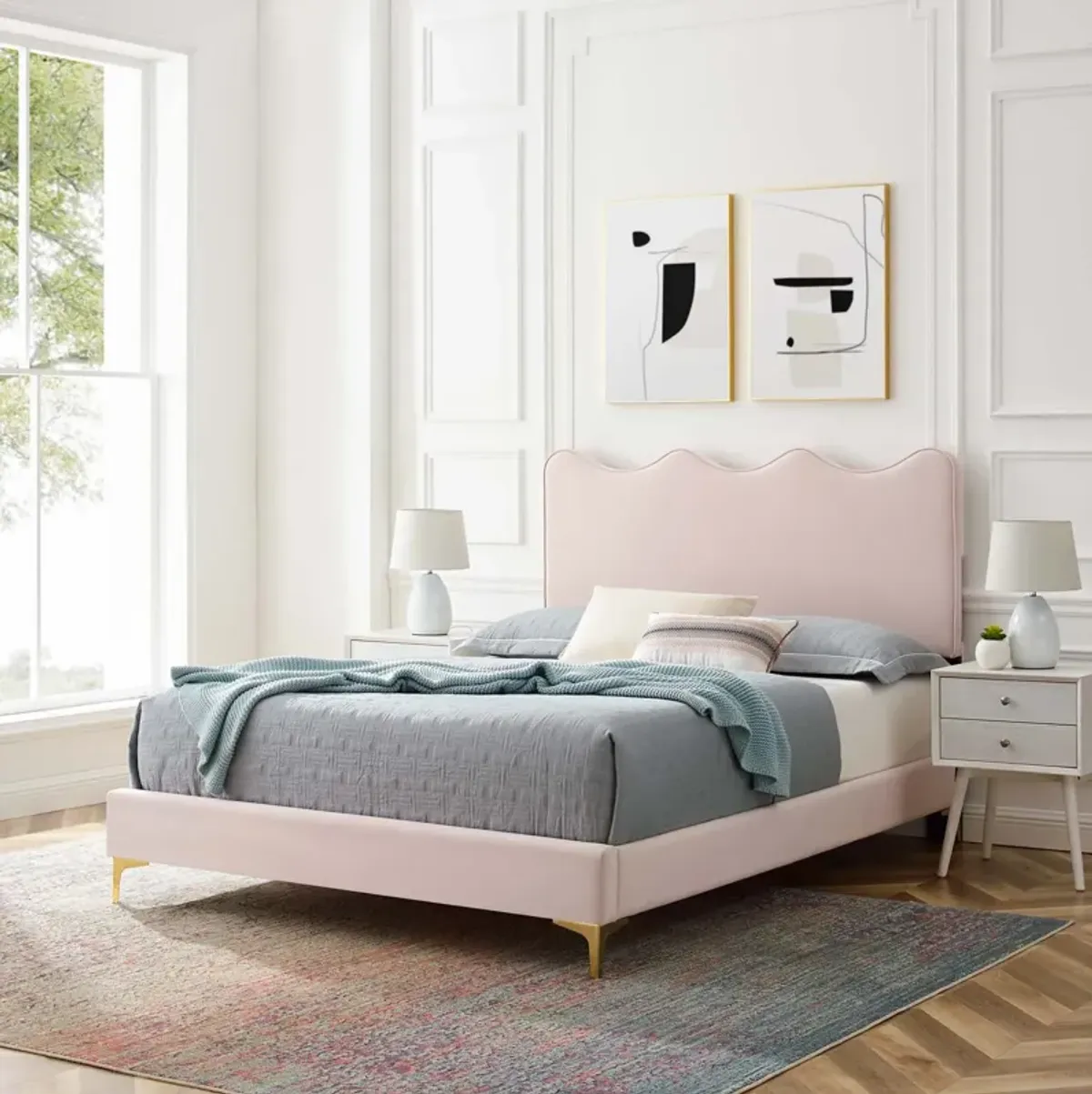 Current Performance Velvet Twin Platform Bed