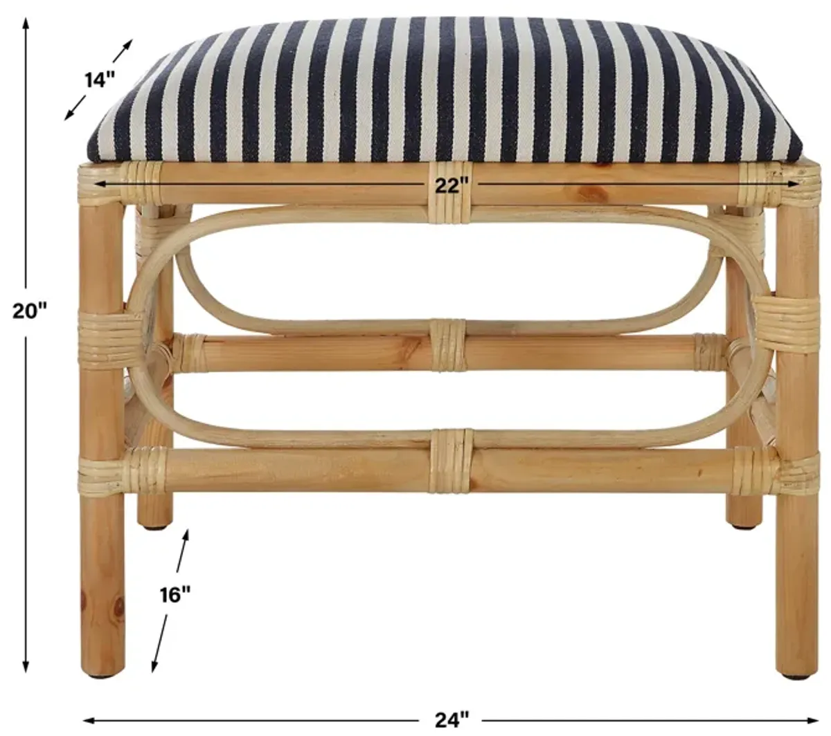 Laguna Small Striped Bench