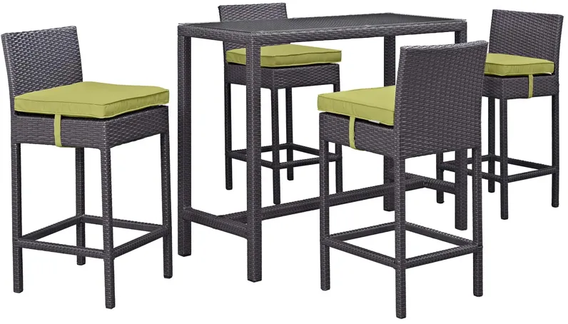 Convene 5 Piece Outdoor Patio Pub Set