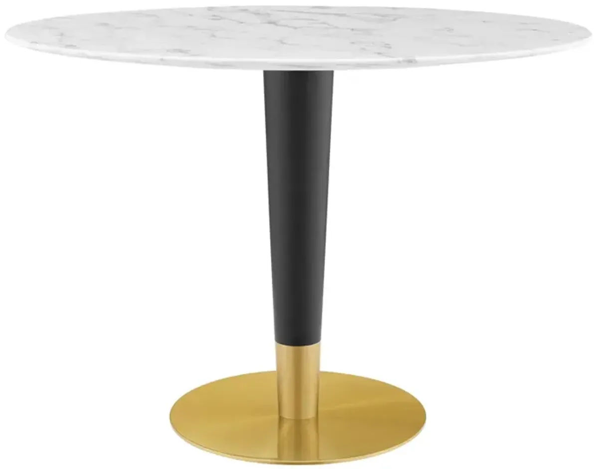 Zinque 42" Oval Artificial Marble Dining Table