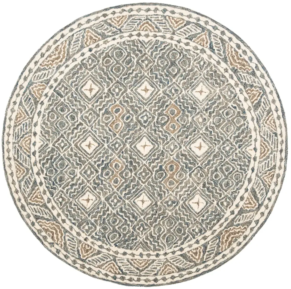 MICRO-LOOP Hand Tufted 7' x 7' Round area rug