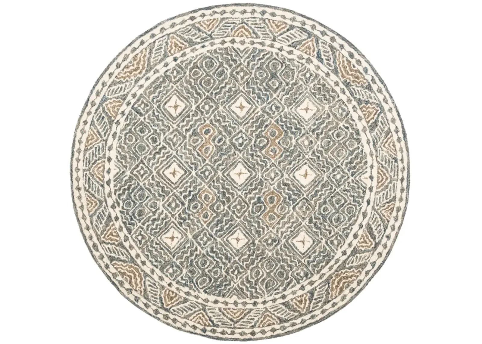 MICRO-LOOP 803 BLUE  7' x 7' Round Round Rug