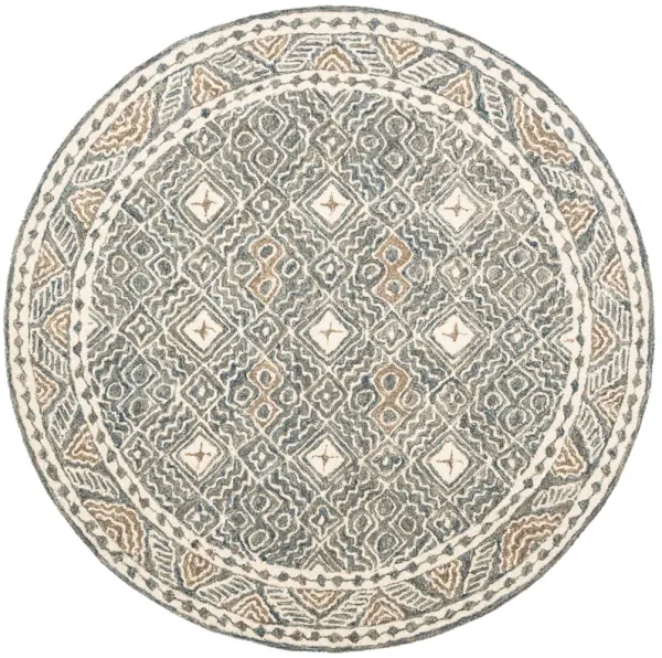 MICRO-LOOP Hand Tufted 7' x 7' Round area rug