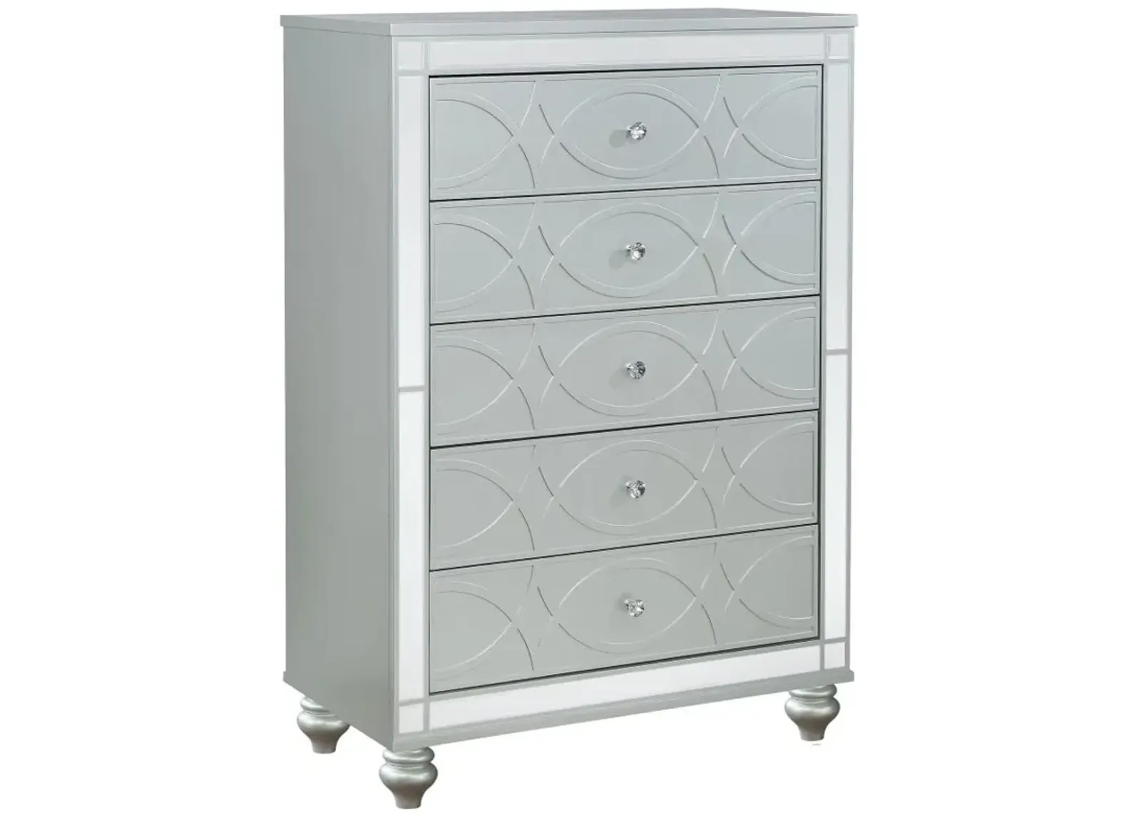 Gunnison 5-drawer Chest Silver Metallic