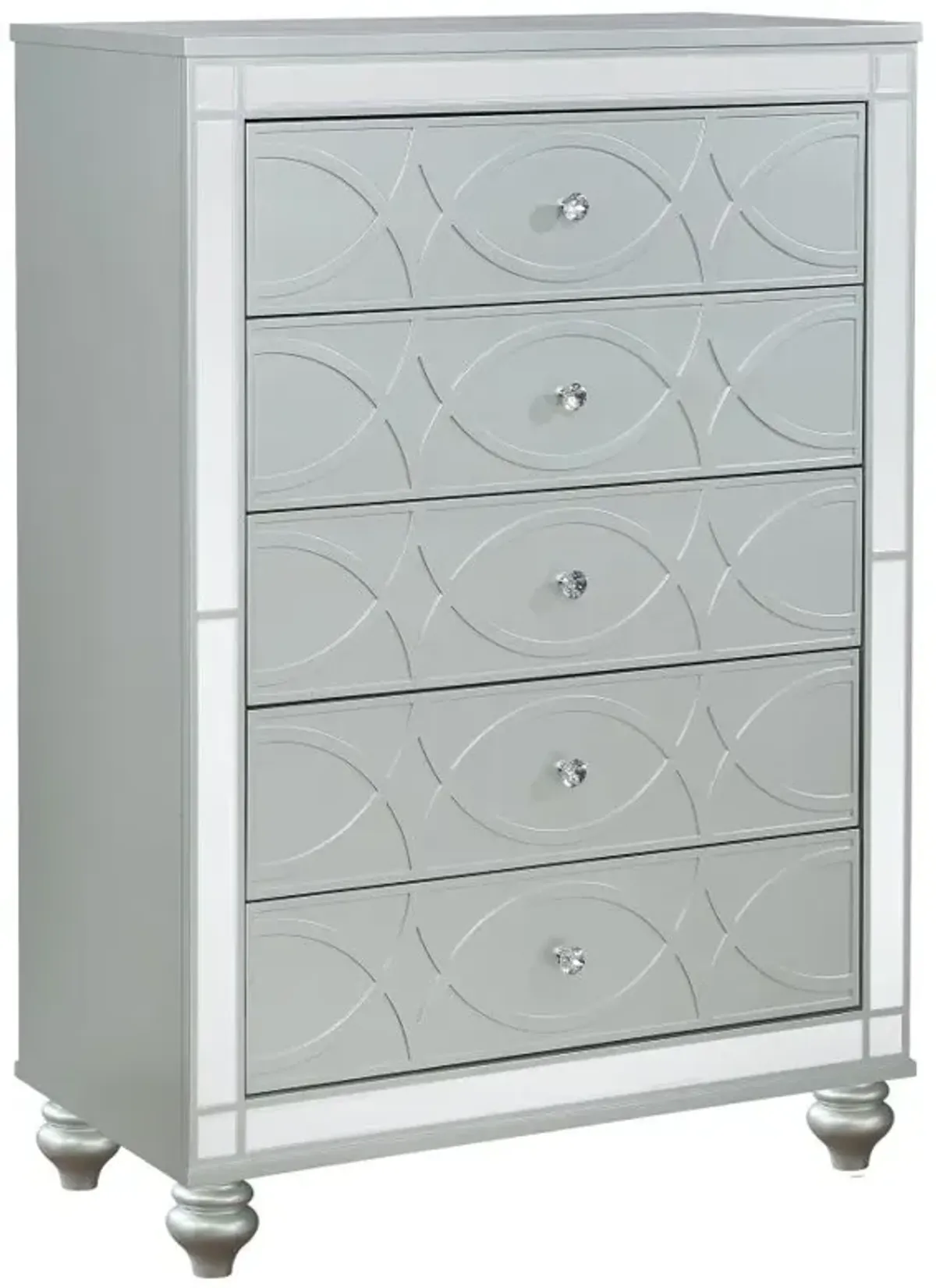 Gunnison 5-drawer Chest Silver Metallic