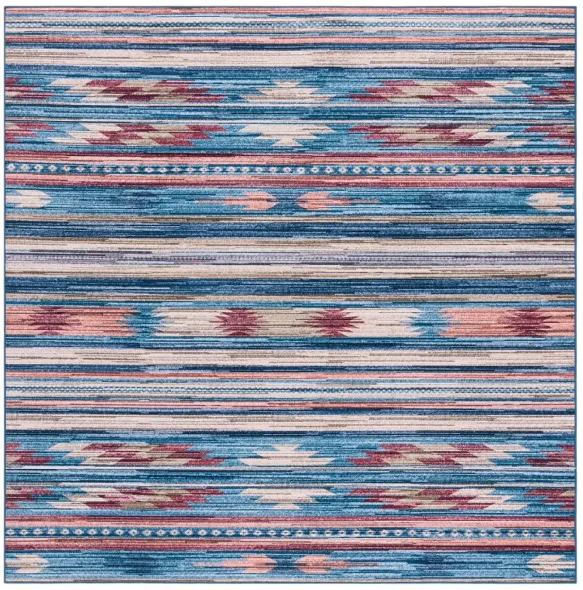 TUCSON 930 BLUE  6' x 6' Square Square Rug