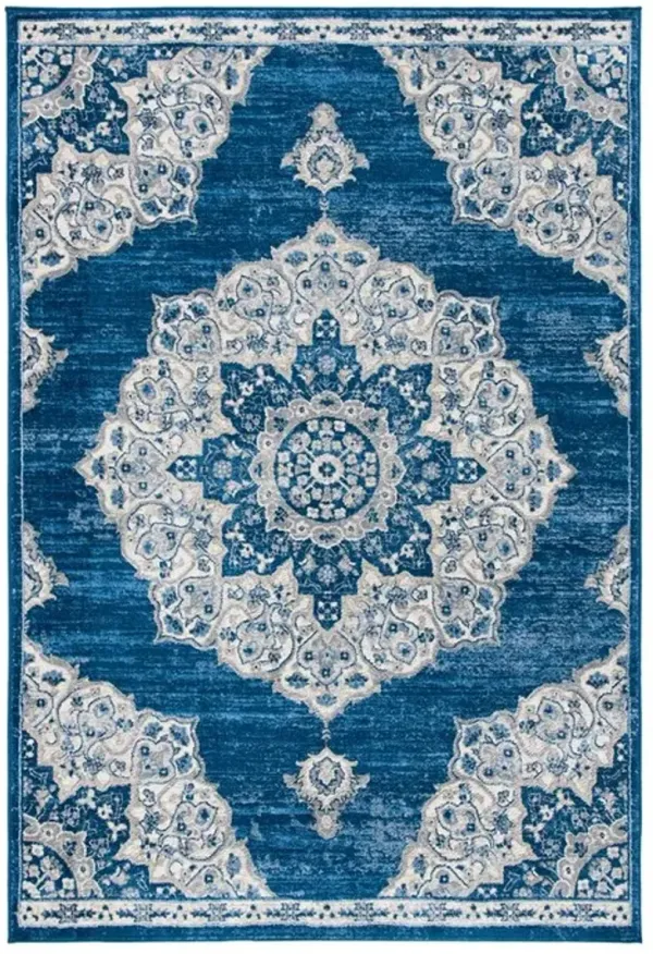 Brentwood 802 Navy / Ivory 3' X 5' Small Rectangle Powerloomed Rug