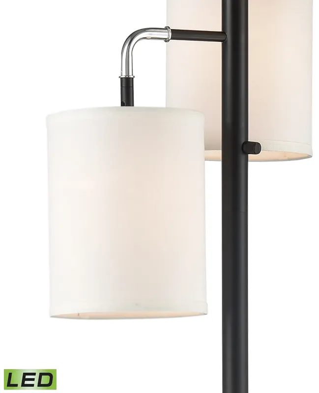 Uprising 72'' High 3-Light Floor Lamp - Black - Includes LED Bulbs