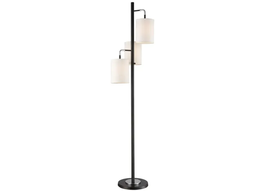 Uprising 72'' High 3-Light Floor Lamp - Black - Includes LED Bulbs