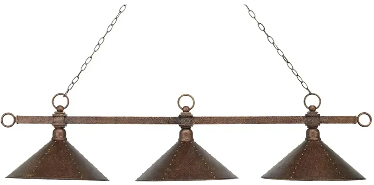Designer Classics 58" Wide 3-Light Linear Chandelier - Antique Copper