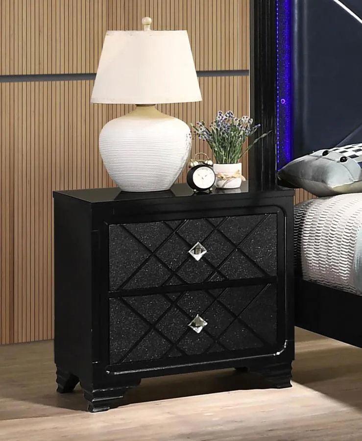 Penelope 2-drawer Nightstand Black