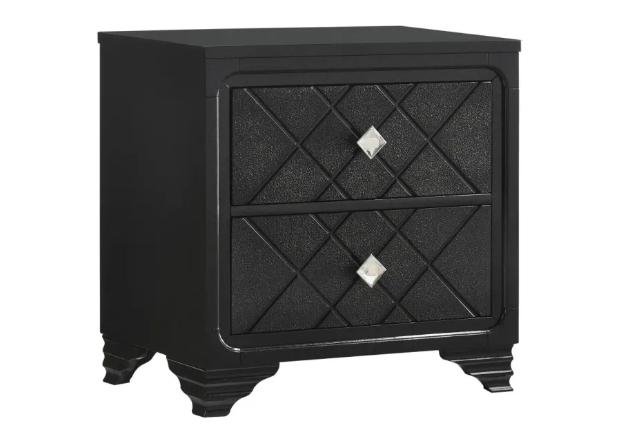 Penelope 2-drawer Nightstand Black