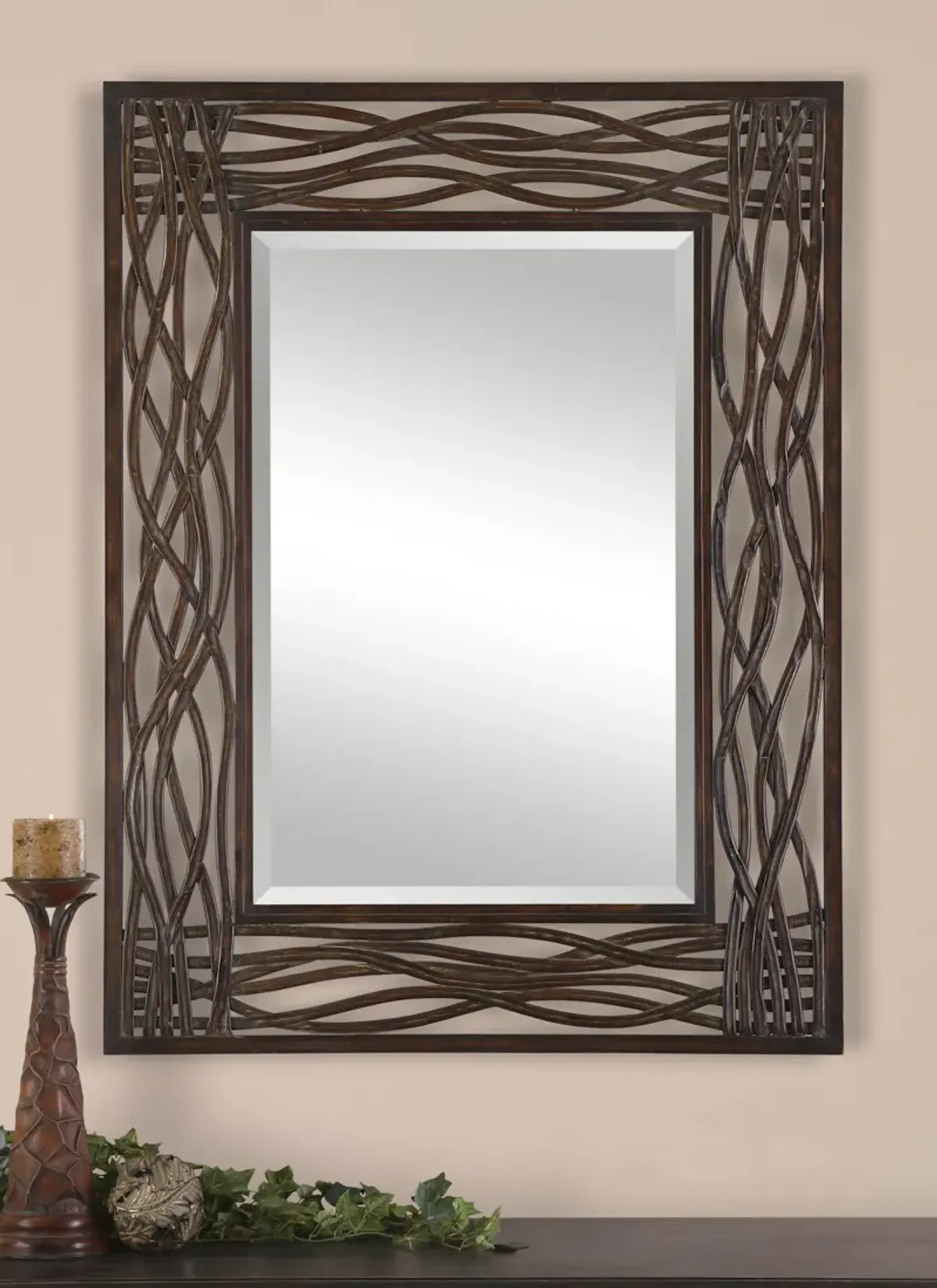 Dorigrass Brown Metal Mirror