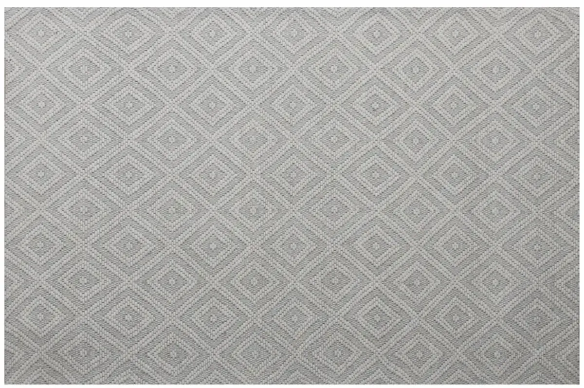 Bigen Cel Ivory Transitional Diamond Organic Wool Indoor Area Rug, 5' x 7'9"