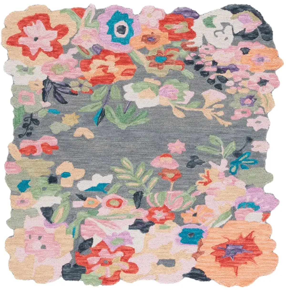 JARDIN176 GREY  6' x 6' Square Square Rug