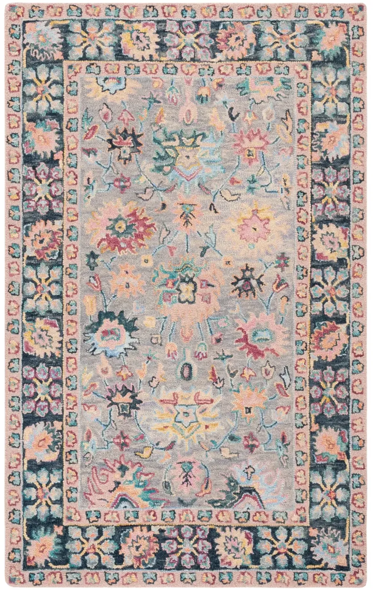 BLOSSOM 468 GREY  5' x 8' Medium Rectangle Rug