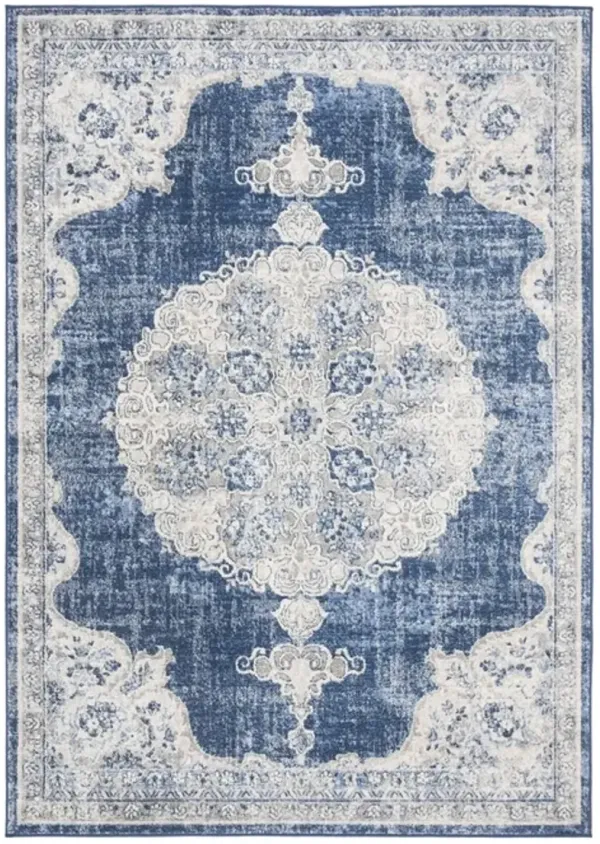 Brentwood 867 Navy / Ivory 5' X 5' Square Square Powerloomed Rug