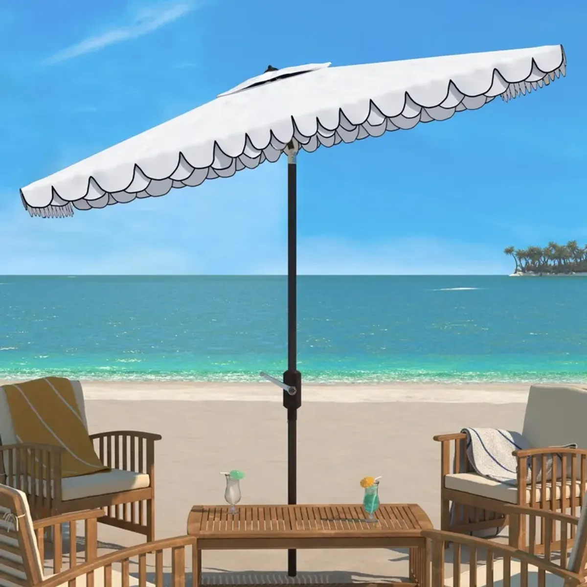 Elegant Valance 6.5 X 10 Ft Rect Umbrella